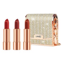 Juego De Lápices Labiales Mate De 3 Colores Con Bolsa De Cad
