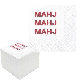 Geloar Funny Mahjong Cocktail Napkins, 100 Pack Mahj Mahj Mahj Disposable Paper Cocktail Beverage Napkins for Casual Gatherings Game Nights Bridal Showers Birthday Party 2-Ply, 4.5x4.5"
