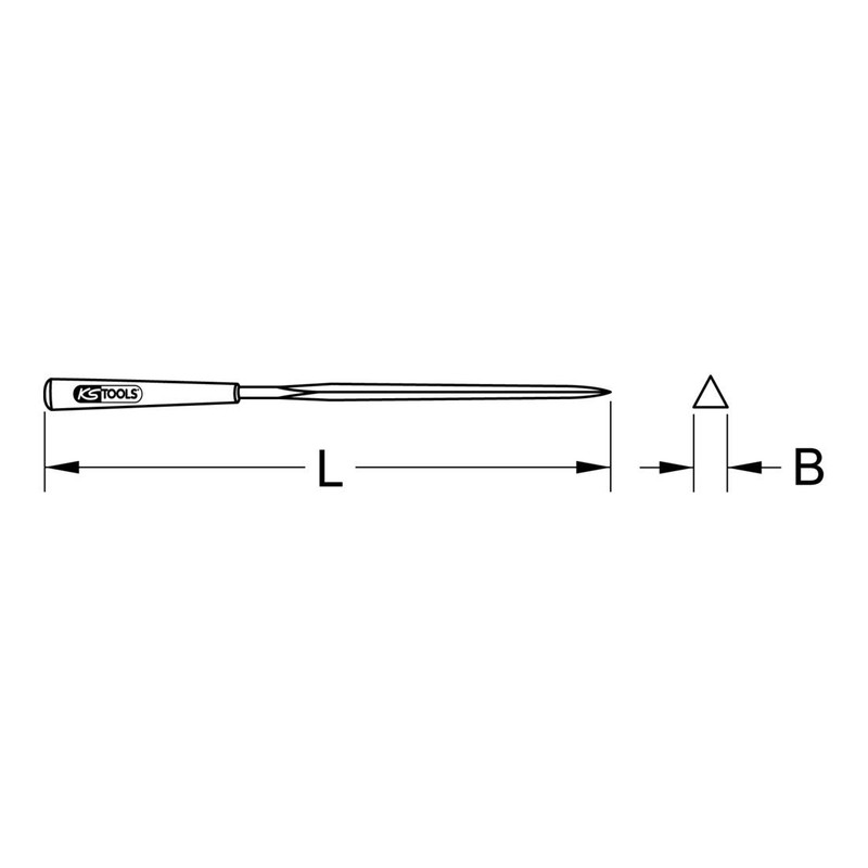 KS Tools 140.3055 Triangular Needle File Extra Slim 2 mm