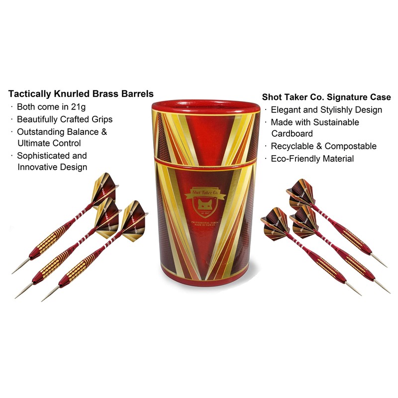 SHOT TAKER CO. EST. 2017 6pc Steel Tip Darts Set