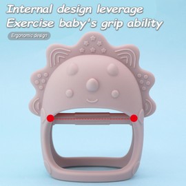 Silicone Teething Toy, Baby Hand Chew Toy Soft Textured Teething Mitten, Easy to Hold, Soothing Sore Gums (Rose Pink)