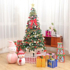High Quality 5ft Artificial Spruce Christmas Tree LED Lights Eco-Friendly Flame Resistant Includes 109 Pendant Skirts Guardrailscolor: Green, size: 69.5*16.01*19.51, Height: 5FT