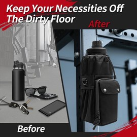 Upgraded Magnetic Gym Bag for Men &Women,Magnetic Water Bottle Bag Included 4 Built-in Strong Magnets, Ideal for Gym,Sports Activities (Black)