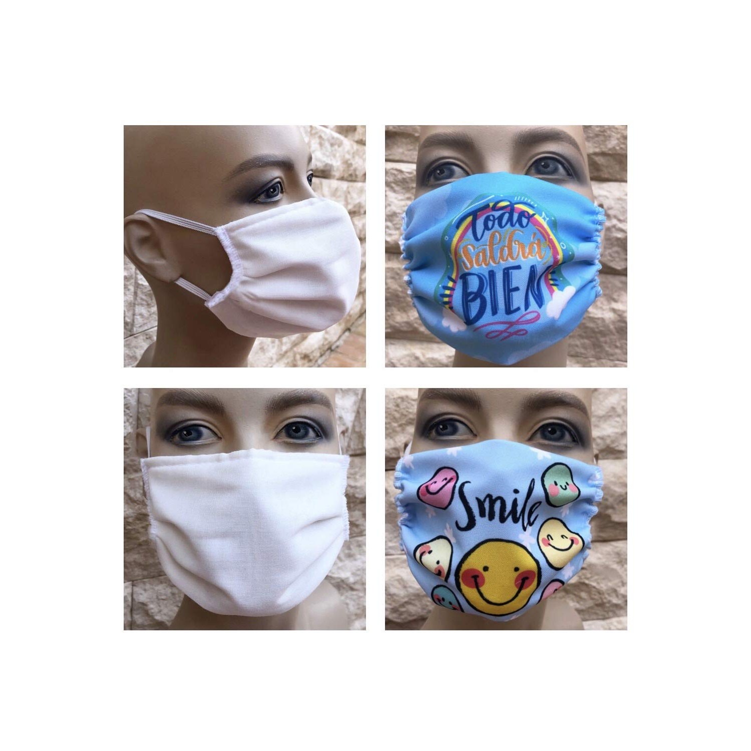 Family Set: 2 x Adult Mask + 2 x 5 Layer Kids Masks Reusable Washable ...