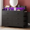 Lulive Black Dresser for Bedroom 6 Drawers - Fabric Dressers
