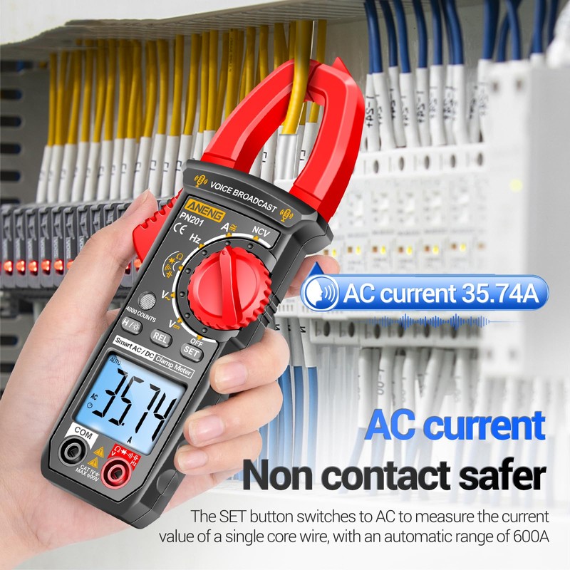 PN201 Voice Meters Digital Clamp Meter Multimeter Tester 4000 Counts