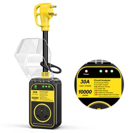 MILLIONHOME RV Surge Protector 50 Amp, 12000 J RV Circuit Analyzer, RV Surge Protection, 50A RV Adapter Plug for Camper Yellow