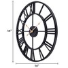 Large 14 Inch Outdoor Wall Clock, Black Metal Modern Minimalist