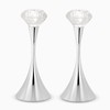 Crystal and Plated Candlesticks Silver-Plated
