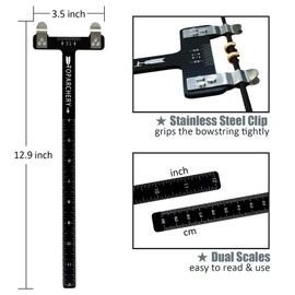 Luoyer Archery T Shape Bow Square Ruler and 12 Pcs Brass Nock Points and Nock Pliers Archery Bow String Nocking Points Set for Recurve Bow Compound Bow Turning Kit
