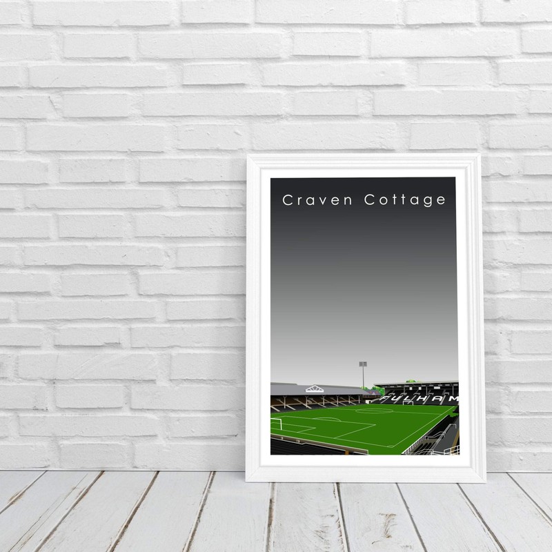 GroundDesigns FULHAM FC Football Gift CRAVEN COTTAGE Stadium Art Unframed