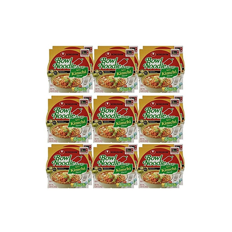 Nongshim Bowl Noodle Soup, Spicy Kimchi, 3.03 Ounce (Pack of
