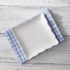 YBK Tech Elegant Square Embossed Lace Plate, Ceramic Serving Plate