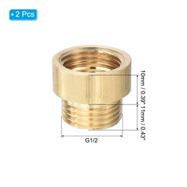 PATIKIL Shower Head Extension Arm, 2 Pack Brass G1/2 Male to Female Thread 20mm Length Pipe Fitting Shower Head Extender