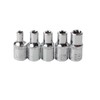 5pcs E-TORX Star Socket Sets CRV-V Steel, 1/4" Square Socket