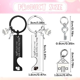 Luvsweets New Home Keychain Gifts Set New Home Housewarming Gifts for Couple First Home New House Gifts Sweet Home Keyring Gift for Women Men New Home Owner Family Realtor Closing Gifts, New Home,