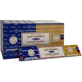 Nagchampa Divine Karma Satya Combo Incense Sticks with JRose Incense Sticks, 15g Box, Pack of 3