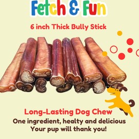 Thick Bully Sticks 6 Inch - 32 Pack