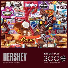 Buffalo Games - Hershey - Hershey Deluxe Collage - Large Piece Jigsaw Puzzle for Adults - Challenging Puzzle Perfect for Game Nights - Finished Size is 21.25 x 15.00