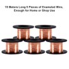 5 Rolls Copper Enameled Winding Wire - 0.1 mm Diameter,