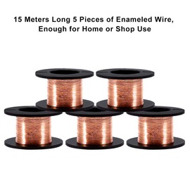5 Rolls Copper Enameled Winding Wire - 0.1 mm Diameter, 15m Length for Repair