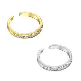 Sarini Sterling Silver Gold Plated Toe Ring Set to make your feet precise and movable, you can choose between a silver and a gold