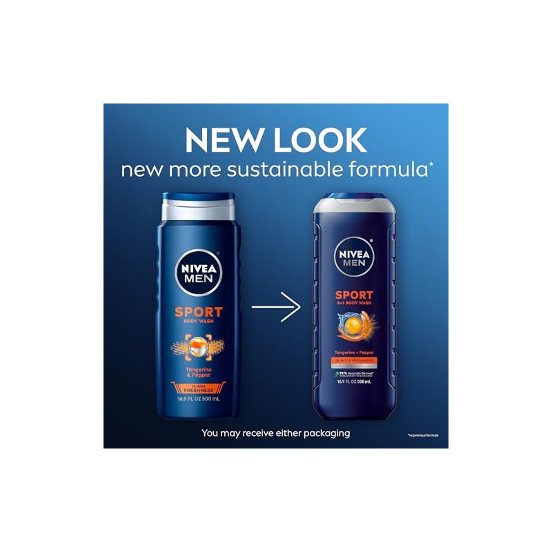 Nivea for Men Sport 3-in-1 Body Wash, 16.9 Fluid Ounce(2