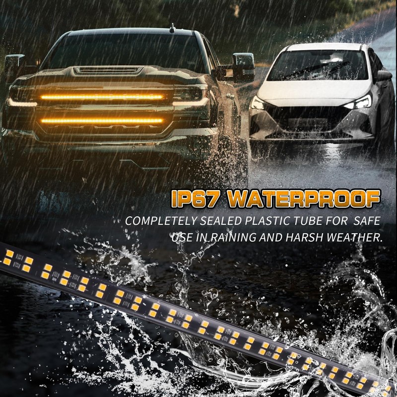 XRIDONSEN 2PCS 24 inch Truck Grill Strobe Lights Strip 288