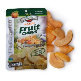 Brothers All Natural Freeze Dried Fruit Crisps, Peach, 0.28 Oz (Pack of 24), Made with 100% Fruit, Gluten Free, Soy Free, Vegan, Heathy Snack, Lunch Box Ready