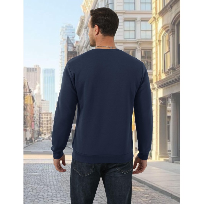 MAGCOMSEN Mens Sweatshirt with Sherpa Lining Pullover Men Winter Basic