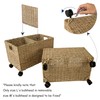 PEMAR Set 2 Nesting Natural Wicker Rolling Storage Baskets on