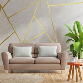 Anewdecals Gold Strips for Wall Decor - Gold Tape for Wall - Strip Wall Stickers - Accent Wall Peel and Stick - Peel and Stick Accent Wall