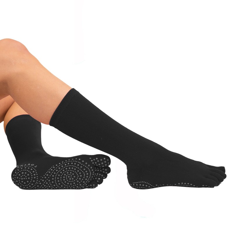 TOETOE - YOGA&PILATES - Anti-Slip Sole Mid-Calf Toe Socks (UK