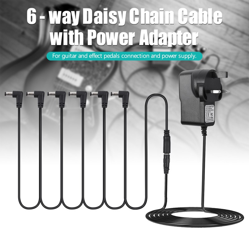Guitar Effect Pedal Power Supply Adapter with 6 Ways Daisy