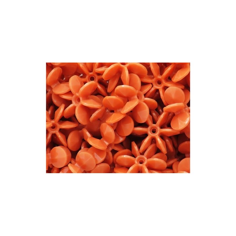 BeadTin Coral Opaque 25mm Sunburst Plastic Craft Beads (80pcs)