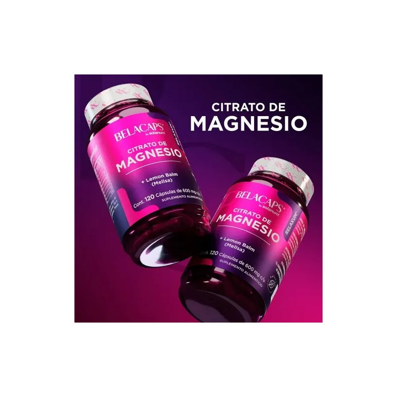 Belacaps Citrato Magnesio 120 Cápsulas 600 Sabor Melisa