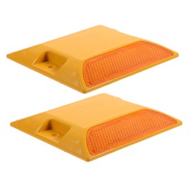 Zerodeko 2pcs Reflective Road Markers High Visibility Street Pavement Reflectors for Driveway Entrances Sidewalks Emergency Reflectors for Safe Navigation Low Light Conditions
