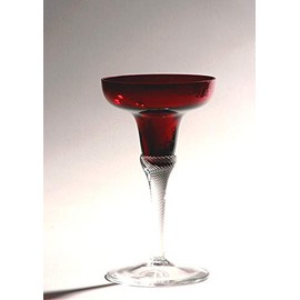Barski Glass Candleholder - Ruby Top - Beautiful Stem - Pillar or Tapered Candle - Magnificent Quality Candlestick - Candle Stick - Holder - 6" Height - Beautiful Gift Box Made in Europe