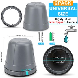 Mydrissu 2Pack Outdoor Faucet Cover,Faucets Covers for Winter Freeze Protection Plastic Insulated Spigot Protector Outside Water Spickets Cover[Thicken Hard]Garden Hose Bib Insulation Covers-Dark Gray