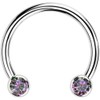 Covet Jewelry Titanium Threadless Horseshoe, Circular Barbells With Front Facing