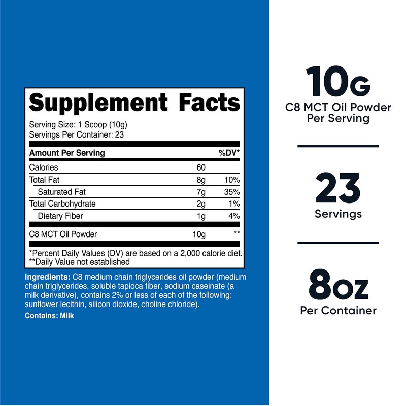 Nutricost C8 MCT Oil Powder 23 Servings (8oz) - 95%