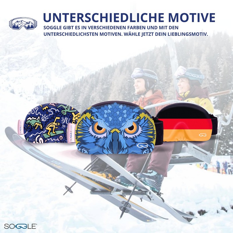 SOGGLE Pictures 13 Swiss Alps Microfibre Ski Goggles Protective Cover