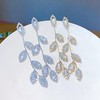 Rhinestone Long Drop Earrings for Women Rectangle Dangle Earrings Statement