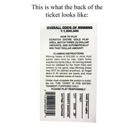 10 Fake Holiday Themed Fake Lottery Tickets for Christmas, New Years, Hanukkah or just for Fun. Each Ticket is a Fake Winner of $20k or More!!!