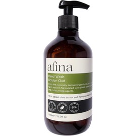 Afina Golden Oud Luxury Hand Wash - 500ml Hand Soap Bottle - Sensual Blend of Spicy, Creamy Floral Notes Backed With Warm Ambery & Woody Undertones - Vegan Friendly Handwash - UK Produced