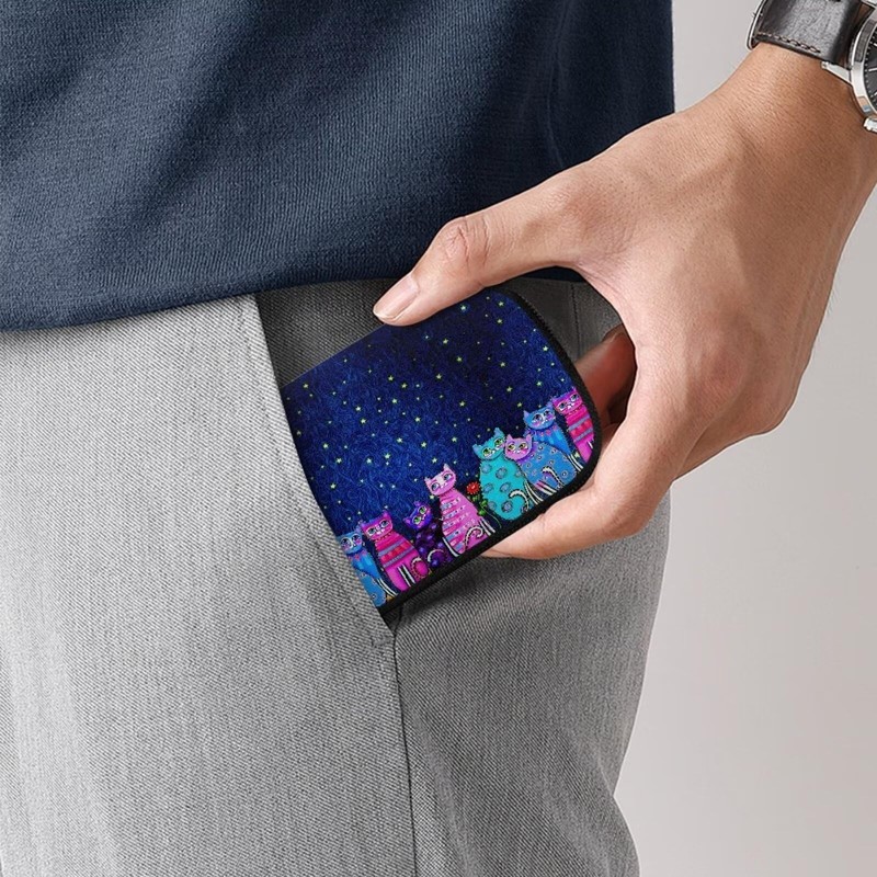 Xoenoiee Cute Cats Starry Night Print USB Pouch, 10 Slot