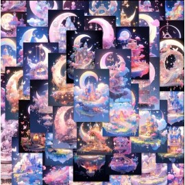 Unbranded 10pcs Dreamy Moon Extra Small Stickers- Scrapbook, Journal, DIY