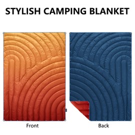 Hotkoko Camping Blanket,Puffy Blanket Lightweight Packable Camping Blanket Outdoor Blanket for Camping,Traveling, Stadium, Hiking, Picnics