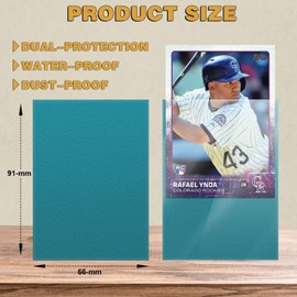 100 Count Matte Card Sleeves for Trading Cards, Standard Size Protective Sleeves Deck Card Protectors Fit for Baseball Cards, Sports Cards, MTG, Yugioh Card Game Card Standard Cards (Cyan)
