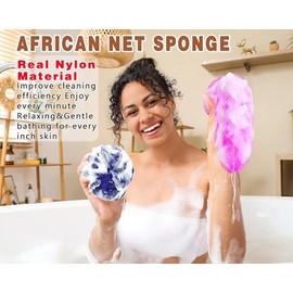 Esponjas Baño Exfoliantes Red Africana Paquete Uso Diario Azul Marino Índigo